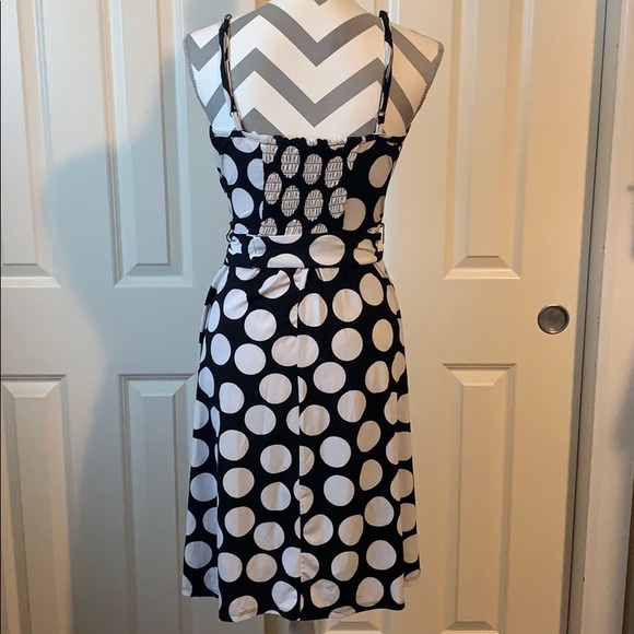 Merona Vintage Style Polka Dot Dress L with belt - Picture 3 of 4